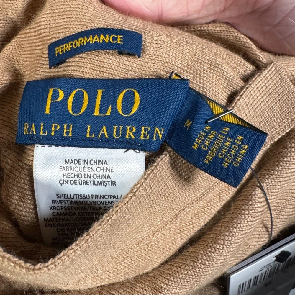Ralph Lauren Vest Mens M Camel Reversible Hybrid Performance Wool Full Zip $248*